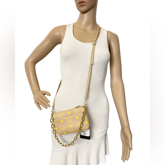 MCM New Logo Chain Mini 2 Straps Crossbody Pouch - Picture 4 of 15